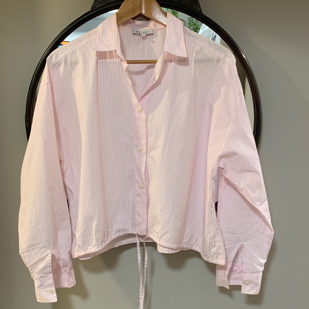 Brende Pink Stripe Button-Down Shirt
